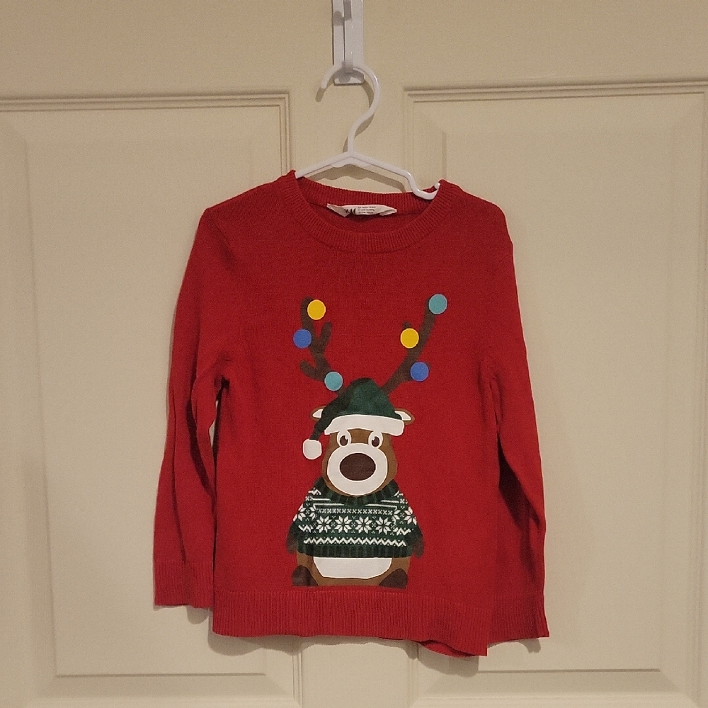 H&M Red Festivr Kids Sweater